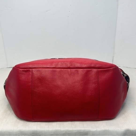 COACH OCELOT LEOPARD CARRIE PARK TOTE BAG F23278 RED BLACK GRAY MULTI - Picture 5 of 10